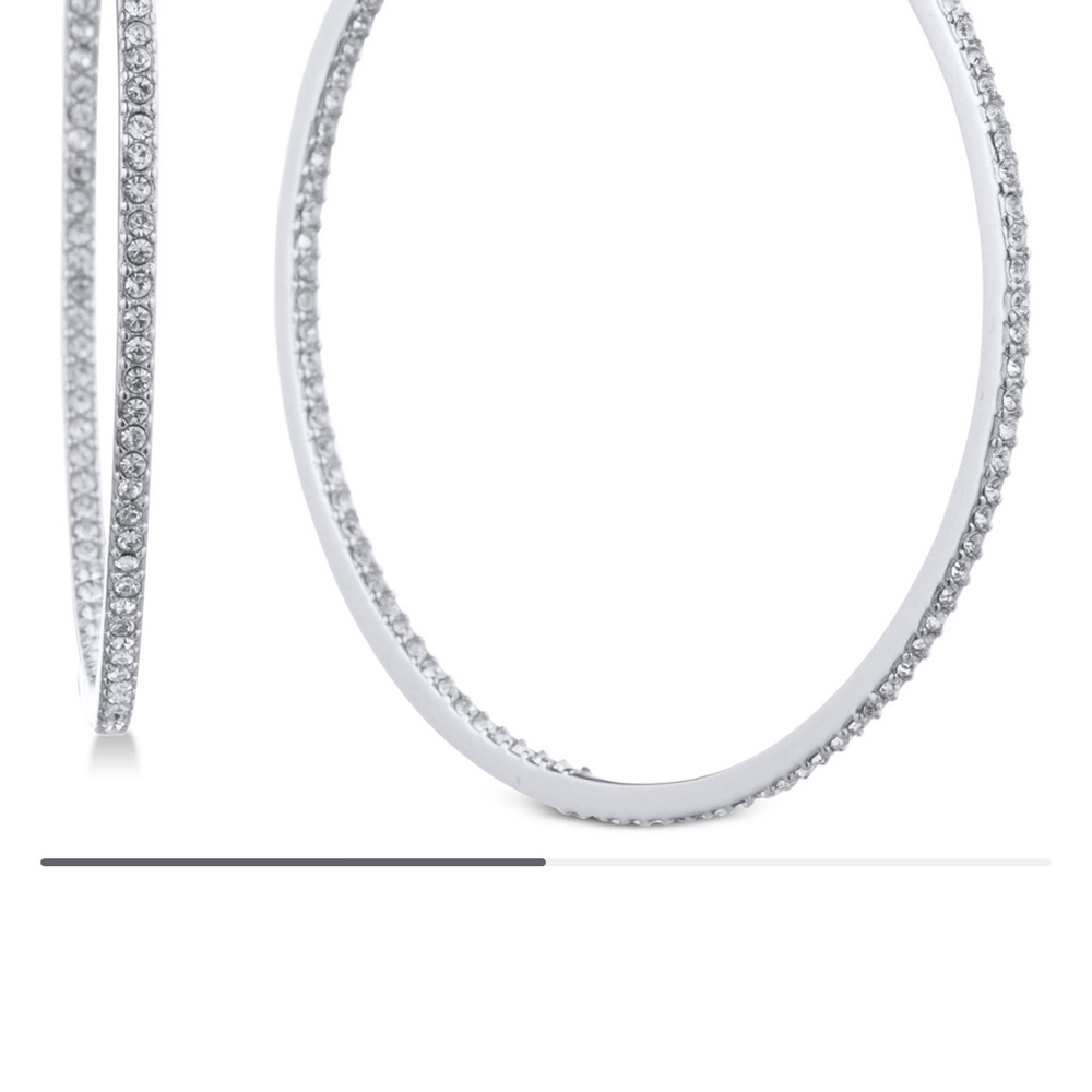 Givenchy Pavé silver sparkling hoops